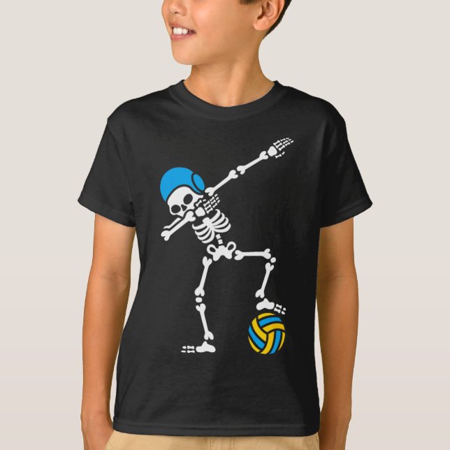 T-shirt Fun Dab dabbing skeleton Water polo Halloween swim (Devant)