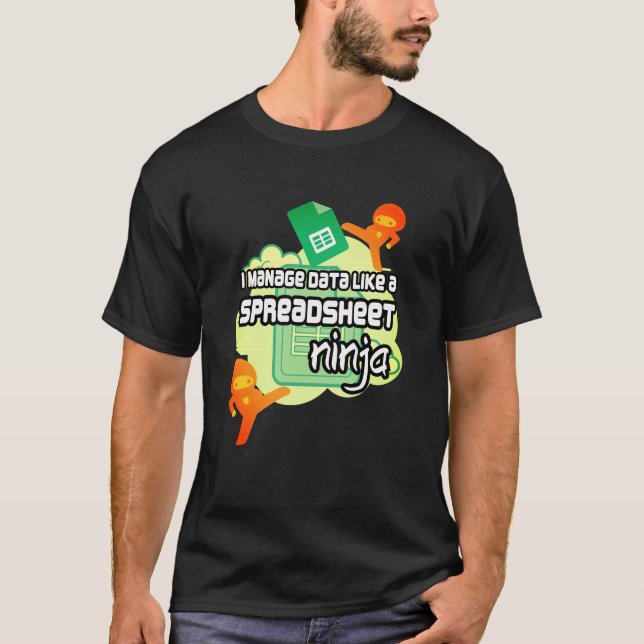 T-shirt Fun Data Manager SPREADSHEET NINJA (Devant)