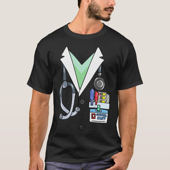 T-shirt Fun Doctor White Lab Coat Costume Halloween Docteu (Devant)