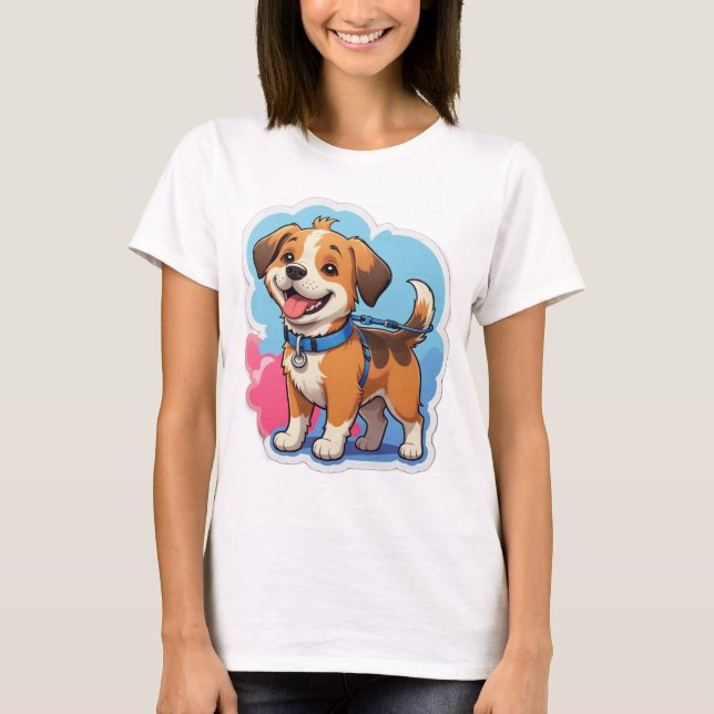 T-Shirt - Fun Dog Walking Tee (Devant)