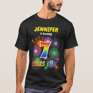 T-shirt Fun Fireworks, Rainbow Look "7", 7e anniversaire