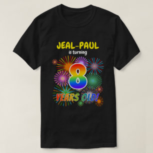 T-shirt Fun Fireworks, Rainbow Look "8", 8e anniversaire