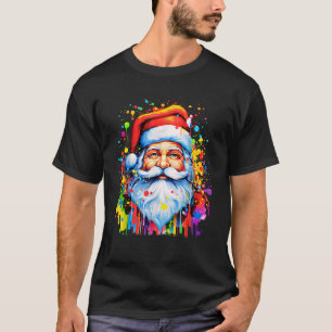 T-shirt Fun Funky Funky Santa Claus Tie Dye Coloré Chris
