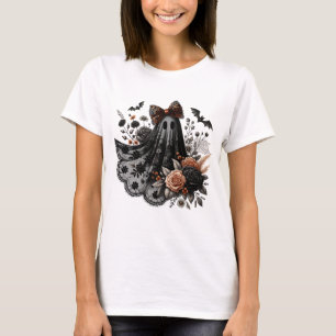 T-Shirt Fun Halloween - Fantôme De Dentelle - Blk2