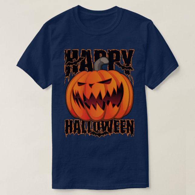 T-shirt Fun Happy Halloween Holiday Pumpkin JackOLantern C (Design devant)