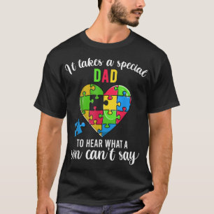 T-shirt Fun Heart Puzzle Chemises, Papa Sensibilisation su