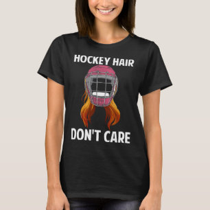 T-shirt Fun Hockey Hair s'en fiche Wintersports Female Hoc