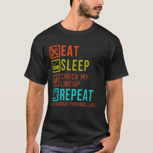 T-shirt Fun Imaginaire Football Saison Manger Sleep Check