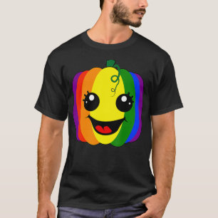 T-shirt Fun Lesbian Gay Design Rainbow Citrouille Pride LG