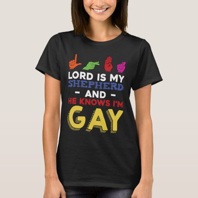 T-shirt Fun LGBT Gay pride Mois Sensibilisation ASL Langue (Devant)