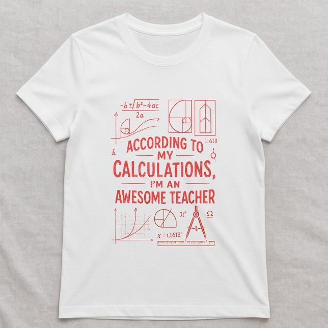 T-shirt Fun Math Teacher Shirt; Best Teacher Ever (Créateur téléchargé)