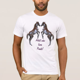 T-shirt Fun Pinto Paint Horse-Love Artist Shirt