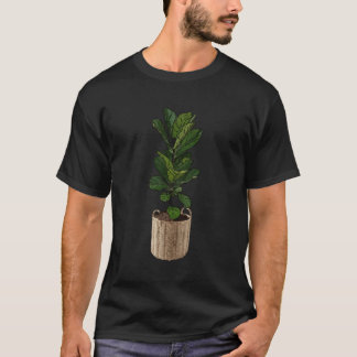 T-shirt Fun Plante Maman Fiddle Feuille Fig Dans Panier En
