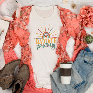 T-shirt Fun Radiate Positivité Inspirivité Arc-en-ciel