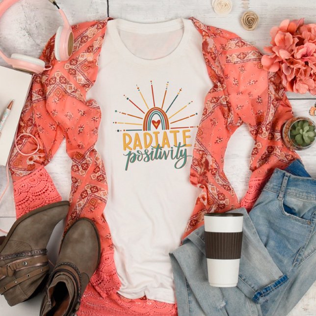 T-shirt Fun Radiate Positivité Inspirivité Arc-en-ciel (Créateur téléchargé)