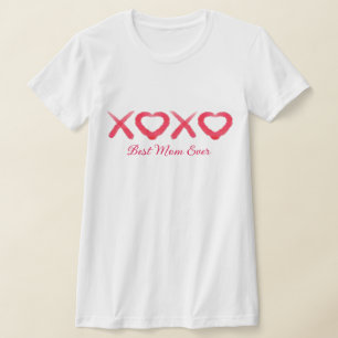 T-shirt Fun rouge déprimé XOXO aime les baisers Meilleure
