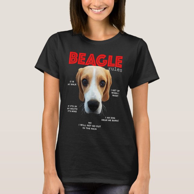 T-shirt Fun rules for the beagle (Devant)
