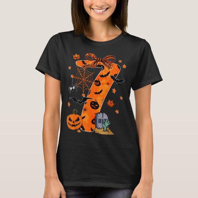 T-shirt Fun Six Seven 6 7 Meme Design Couples Halloween  (Devant)
