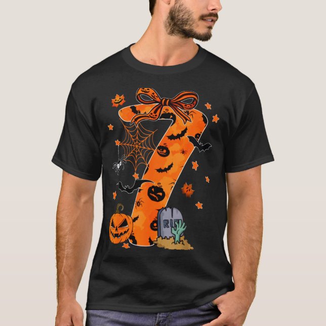 T-shirt Fun Six Seven 6 7 Meme Design Couples Halloween  (Devant)