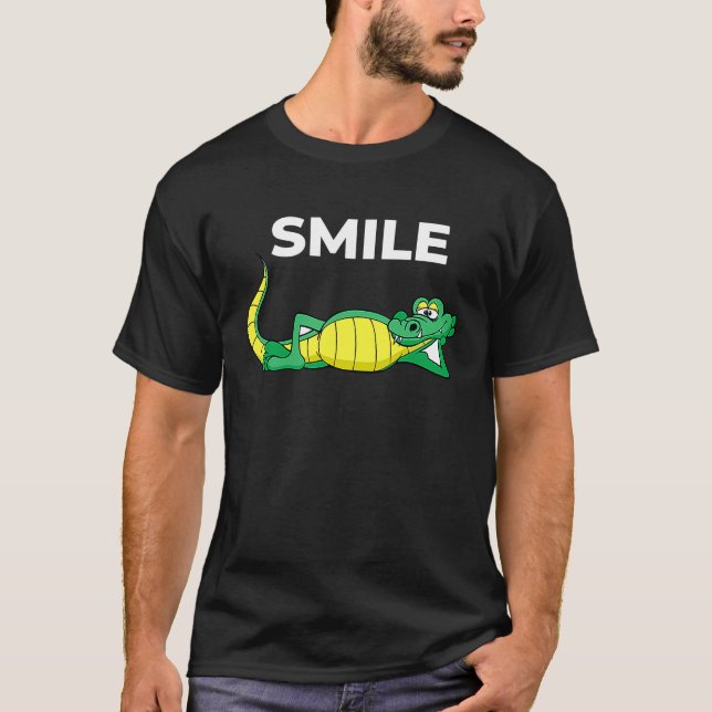 T-shirt Fun Smile Crocodile For Reptile (Devant)