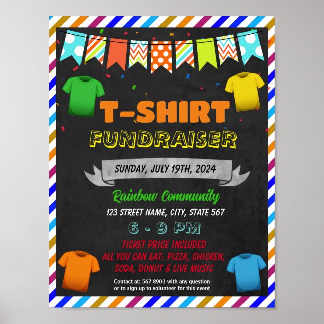 T-shirt Fundraiser event template Poster (Front)