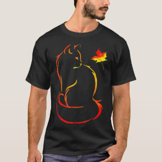 T-shirt Fundy Feuilles de chat Automne Bonjour Automne pou