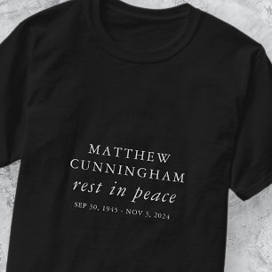 T-shirt Funérailles Mémorial Repos En Paix Moderne Simple