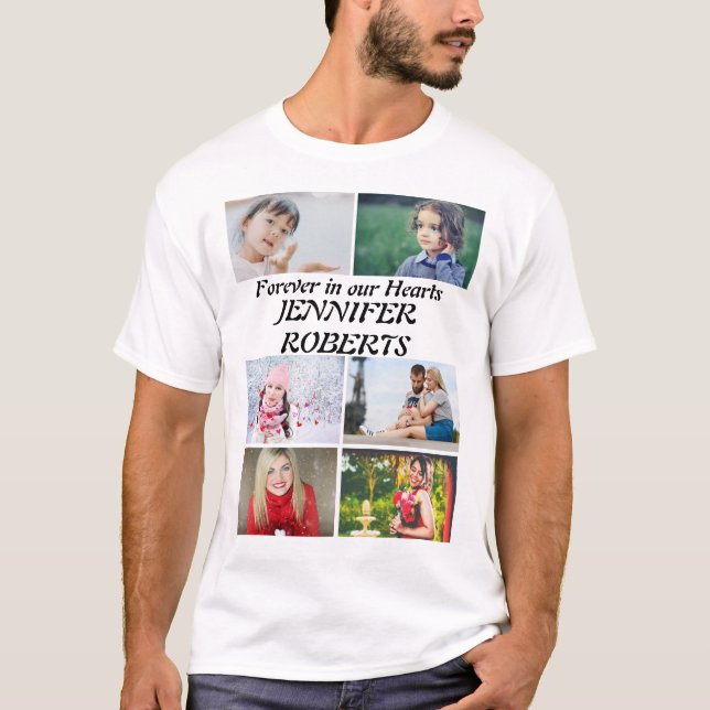 T-shirt Funérailles modernes personnalisées 6 Photo Collag (Devant)