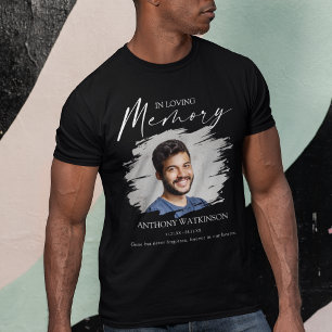 T-Shirt Funéraire Élégant avec Photo Avant et Arri