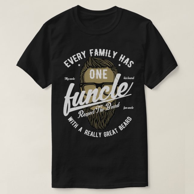T-shirt Funk Avec Une Grande Barbe L'Oncle Amusant (Design devant)