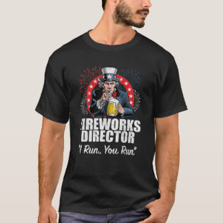 T-shirt Funky 4 juillet Fireworks Directeur Je Vous Exécut