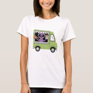 T-shirt Funky Alien Food Truck French Fries and Pizza