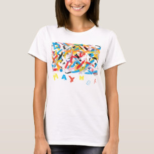 T-shirt funky avec des lettres aléatoires MAYMBA