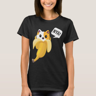 T-shirt Funky Banana Chat Nya Cute Chat Kitten Banana Frui