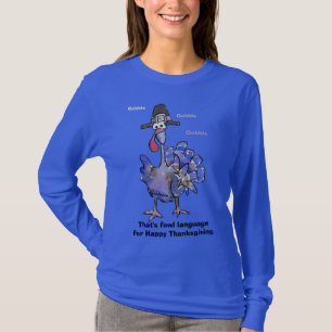 T-shirt Funky Blue Turkey Gobble T Shirt
