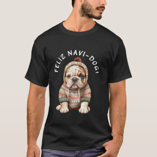 T-shirt Funky Bullie Chien Pup Dit Feliz Navi Chien Navida