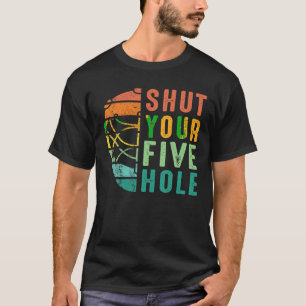 T-shirt Funky Ferme tes cinq trous Retro Vintage Ice Hocke