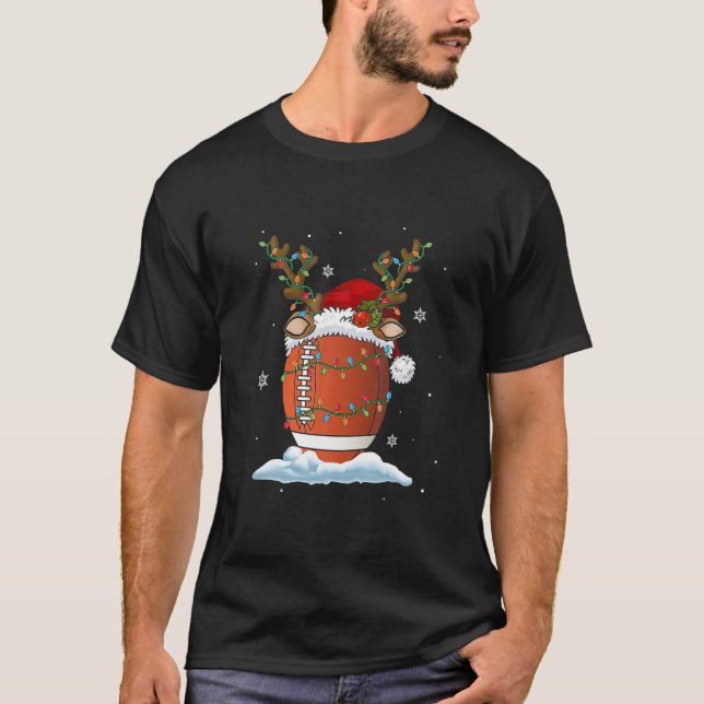 T-shirt Funky Football Snowman Pajamas d'arbre de Noël (Devant)
