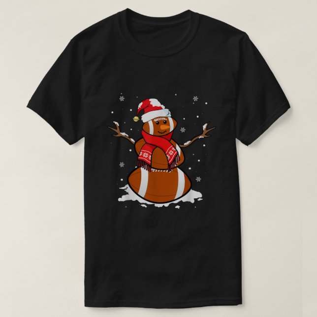 T-shirt Funky Football Snowman Pajamas de Noël Corresponda (Design devant)