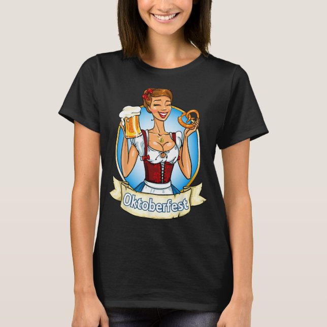 T-shirt Funky German Festival Bavarian Dirndl Femmes homme (Devant)