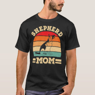 T-shirt Funky German Shepherd Mom Print Chien Vintage Retr
