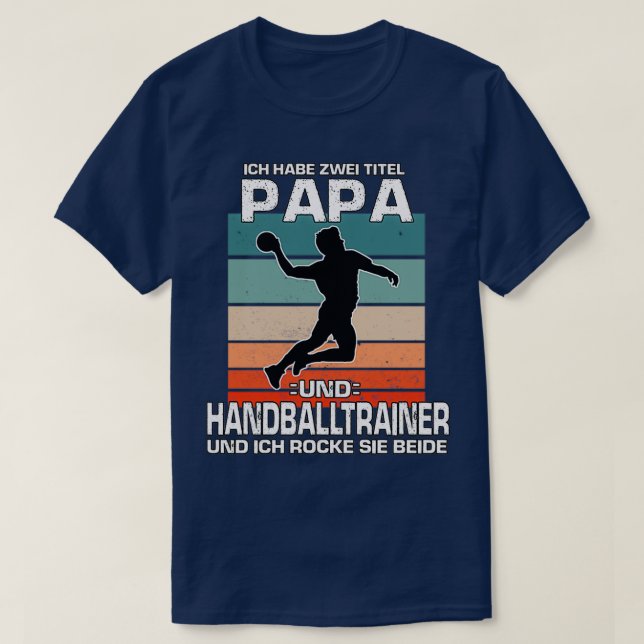 T-shirt Funky Hobby Handball Retro Handball Coach (Design devant)