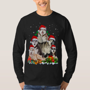 T-shirt Funky Husky Chien Noël Arbre mignonne Noël Noël