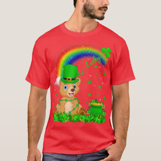 T-shirt Funky Irlandais Shamrock Rainbow Lucky Bear St Pat