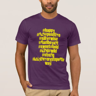 T-Shirt Funky Jaune Sauvage Positif Heureux Hashta