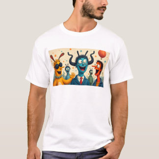 T-shirt Funky Kaiju : Art des monstres d'Osaka - Répandre 