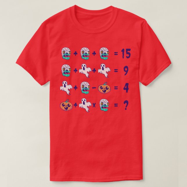 T-shirt Funky Math Opérations de l'enseignant Question Hal (Design devant)