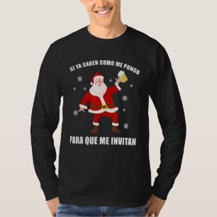 T-shirt Funky Mexicain Père Noël Navidad Si Ya Saben Como
