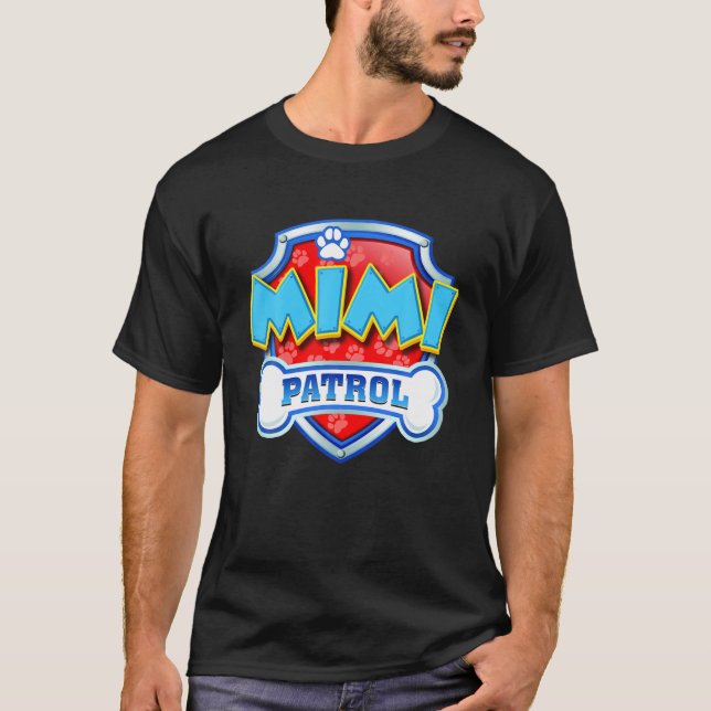 T-shirt Funky Mimi Patrol - Chien Maman, Papa Pour Hommes  (Devant)