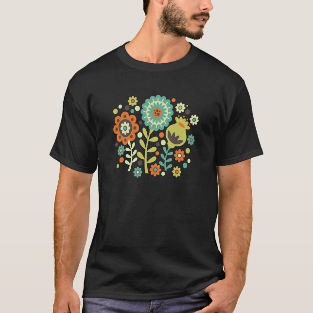 T-shirt Funky Modern Graphic Floral (Devant)